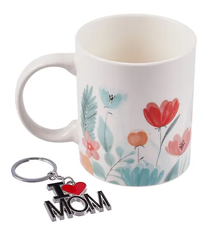 Подарочный набор Кружка и брелок-I love Mom Цветы (коробка) (керамика) (12-topsun-202409-06) - фото 2