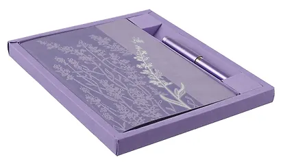 Ежедневник недат. А5 120л "Виннер" сиреневый + ручка шариковая, мягк.переплет, тиснение фольгой, блинтовое тиснение, офсет, ляссе, подар.упаковка - фото 2