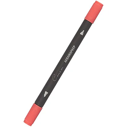 Маркер акварельный "Сонет", двухсторон., кисть и тонкий наконечник, карминовый, сонет - фото 1