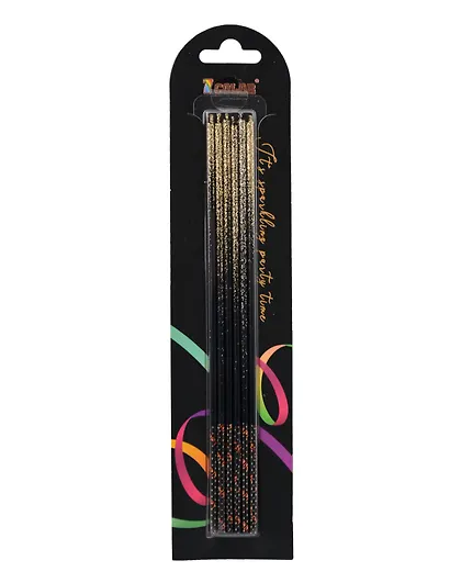 Набор свечей для торта Black Gold (черные с золотом) (6шт) (15см) (12-7color-candle_21) - фото 1