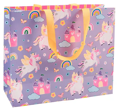 Пакет А4 32*26*12 "Радужный единорог" дет., бум.мат.ламинат - фото 3