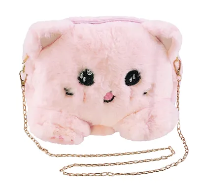 Сумочка плюшевая Котик розовый (31х23), Bookvalno - фото 2