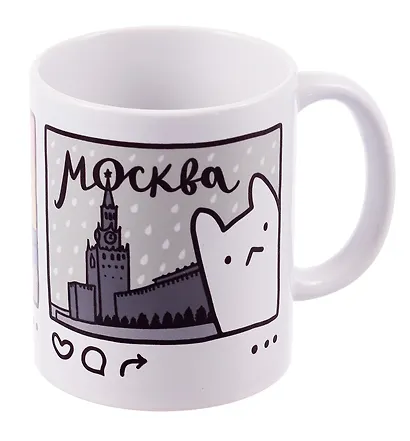 Кружка СПб Кот Питер Москва (керамика) (330мл) - фото 2
