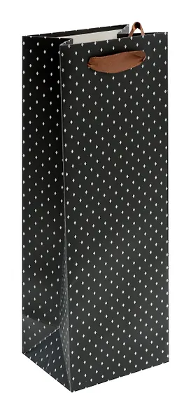 Пакет бутылочный 34,5*12,5*10 "Black shine" бум.мат.ламинат - фото 1