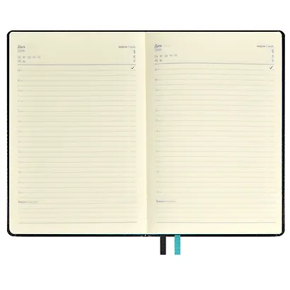 Ежедневник недат. А5 120л "Сариф" черный, иск.кожа, тв.переплет, обл.поролон, блинт.тиснение, офсет, ляссе - фото 8