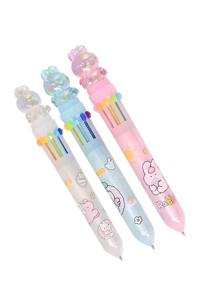 Ручка шариковая авт. 10цв "Зайка" - фото 1