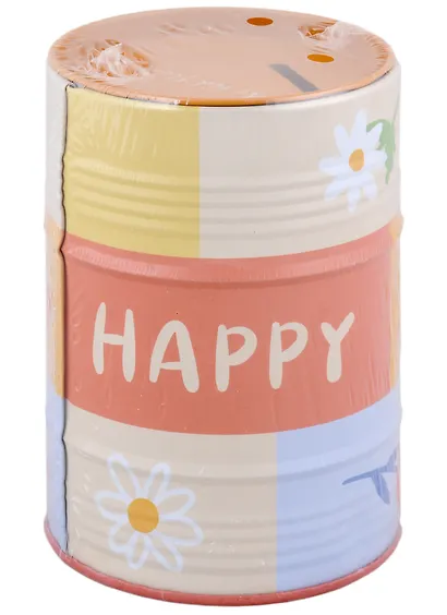 Копилка Бочка Happy (металл) (8х13) - фото 1