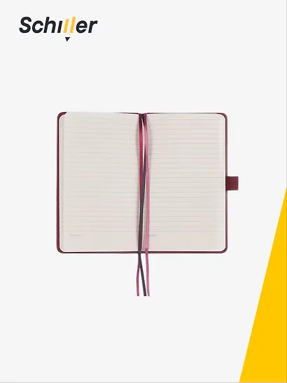 Записная книжка «Classic» А7, 100 листов в линейку, бордовая, сшивка, Schiller - фото 3
