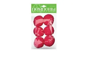 Набор для творчества HOBBY TIME, Помпоны пушистые Розовые, 50мм, 6шт - фото 1