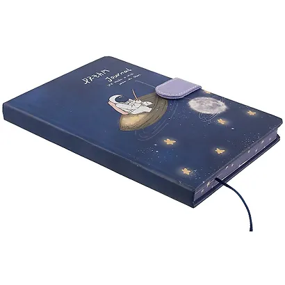 Блокнот с магнитной застежкой Космонавт и Луна Dream journal (256стр) (13х19) - фото 2