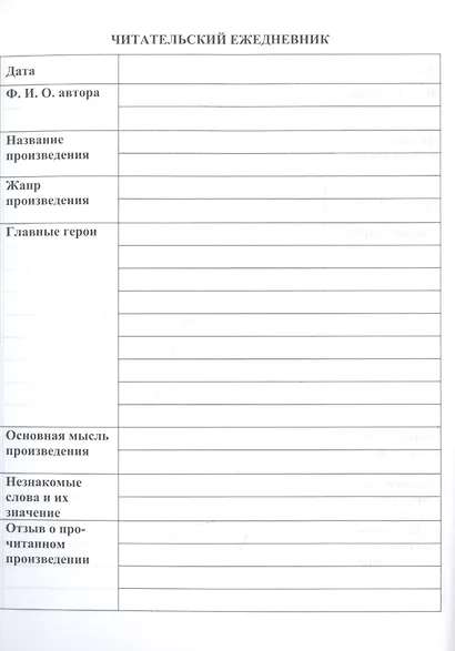 Читательский дневник. 3-4 классы - фото 2