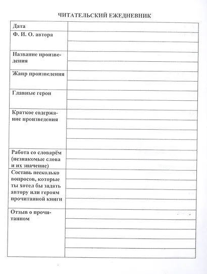 Читательский дневник. УМК "Школа России" - фото 3