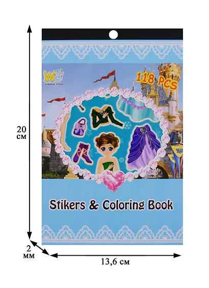 Раскраска с наклейками микс 8 видов, 13,6 х 20 см - фото 3