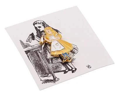 Значок эмалированный Алиса c фламинго (1114943) - фото 2