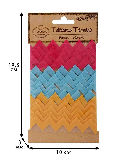 Набор фетровой фигурной ленты, 3*90см (S26046218) - фото 2