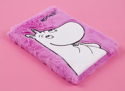 Книга для записей А5 80 листов, линейка, "Moomin" с мехом и патчем - фото 2