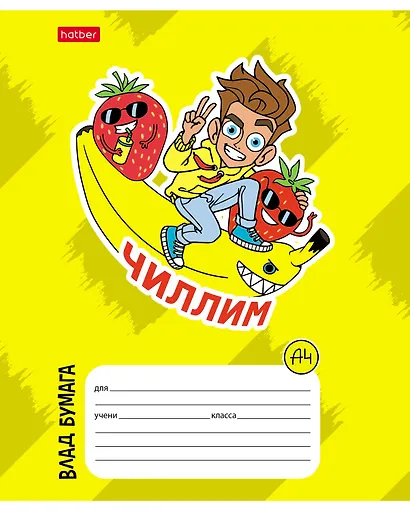 Тетрадь 12 листов, линейка, "Влад А4" в ассортименте - фото 4