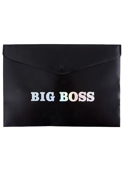 Папка-конверт А4 на кнопке "BIG BOSS", черная - фото 1