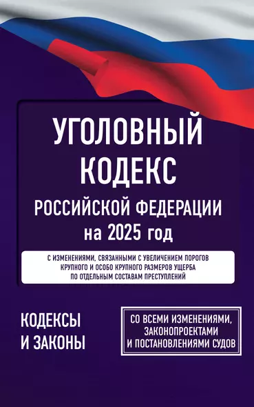 Уголовный кодекс Российской Федерации на 2025 год. Со всеми изменениями, законопроектами и постановлениями судов - фото 1