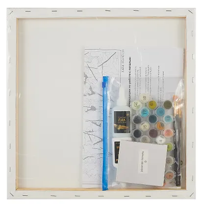 Холст с красками по номерам с поталью "Веточки хлопка", 40 х 40 см - фото 4