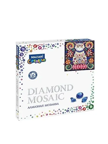 Алмазная мозаика MAZARI Сказочный кот 3 30х30см частичная выкладка, стразы разного размера - фото 1