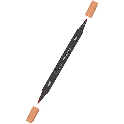 Маркер акварельный "Сонет", двухсторон., кисть и тонкий наконечник, пастельн-терракот, сонет - фото 2