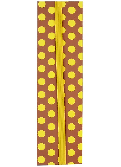 Закладка картонная для книг Горох (желтый) 17*4,5см, с резинкой 4292 - фото 1
