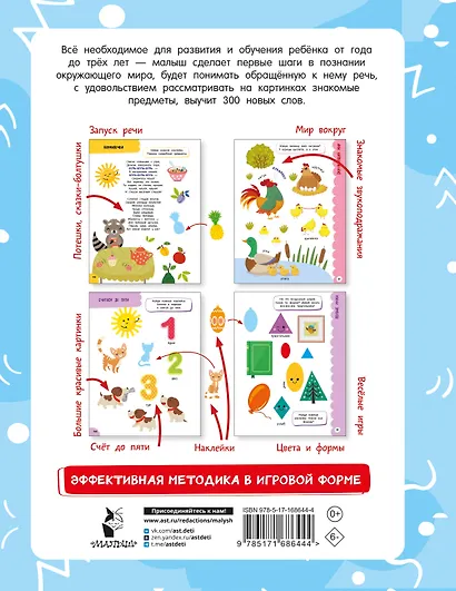 Годовой курс занятий для детей от 1 до 3 лет. 64 наклейки - фото 8