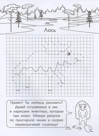 Графические диктанты для детского сада. Животные нашего леса - фото 2