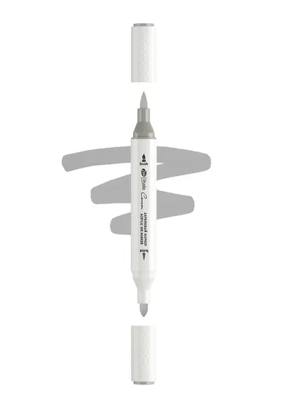 Маркер акриловый "Сонет" серая дымка, двусторонний, перо кисть/пуля - фото 1