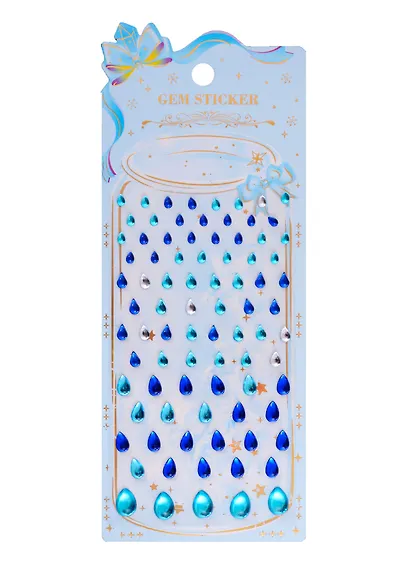 Стразы самоклеящиеся капельки (голубой микс) - фото 1