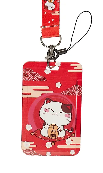 Бейдж "Манэки-нэко", вертикальный, с лентой, ассорти - фото 4