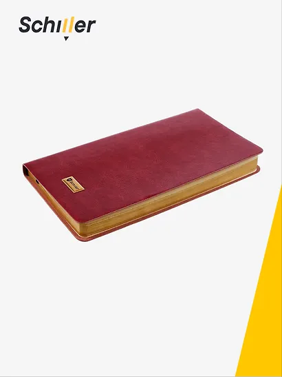 Записная книжка А6+ 96 листов, нелинованная/линейка, бордо, Schiller - фото 3