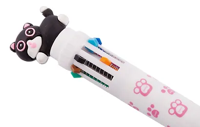 Ручка шариковая автоматическая 10 цветов "Милые котики", в ассортименте - фото 3