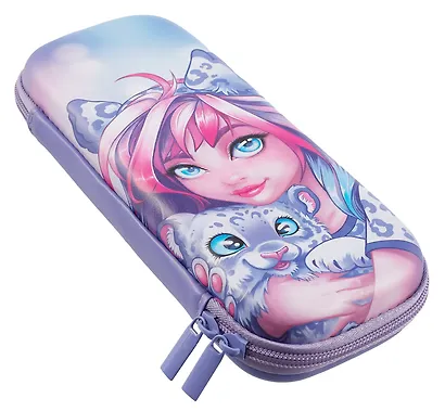 Пенал-косметичка Феникс+, "Девушка с барсом", на молнии - фото 5