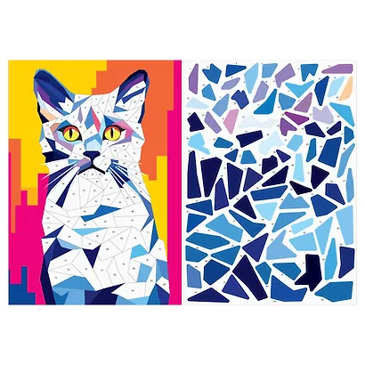 Аппликация наклейками Три Совы "Неоновые кошки", А4, 2 основы, картонный конверт - фото 3