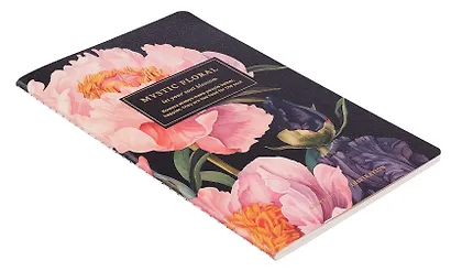 Тетрадь 130*210, 40 листов в линейку "Blossom. Peonies on black", сшивка - фото 2