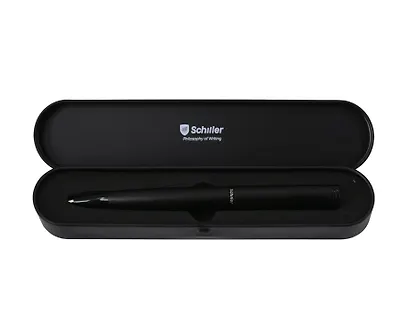 Ручка подарочная шариковая синяя "Obsidian", черный корпус, Schiller - фото 5