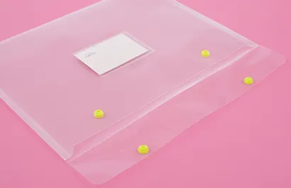 Папка-конверт А4 на кнопках, пластик 0,36мм, прозрачный - фото 3