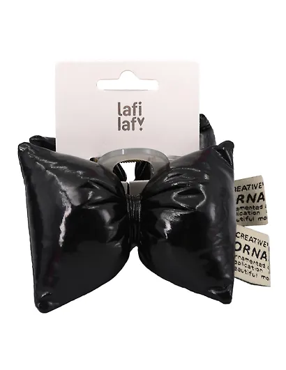 Заколка-крабик дутая Бантик (черная, металлик) (PU) (12см) (12-2025093-13) (Lafilaf) - фото 7