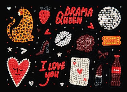 Кристальная (алмазная) мозаика  "ФРЕЯ"ALVN-148 наклейки "DRAMA QUEEN"19.5 х 14 см - фото 1