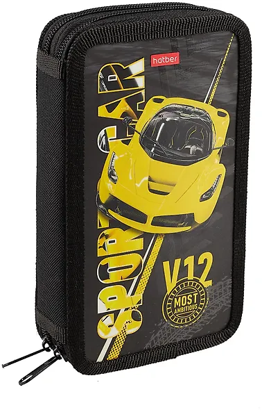 Пенал 2 отделения "Автоспорт" 19*11 см, молния - фото 1