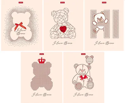 Тетрадь в клетку Hatber, "Любимые медвежата", 48 листов, в ассортименте - фото 1