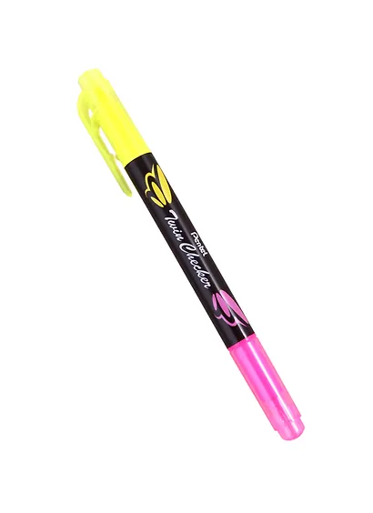 Текстовыделитель Pentel, Twin Checker, двухсторонний жёлтый, розовый 3,5 мм - фото 1