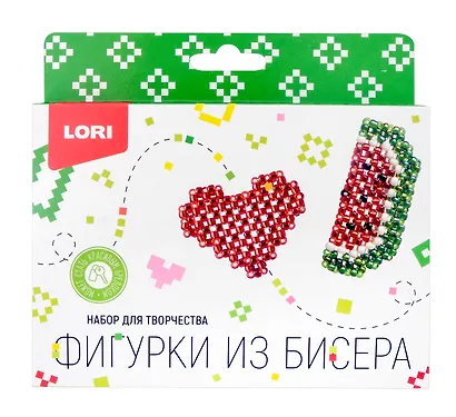 Фигурки из бисера. "Сердечко, арбуз". Набор для творчества - фото 1