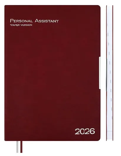 Ежедневник дат. 2026г. А4 120л "Шеврет глосс" бордовый, кожзам, мягк. переплет, тисн. фольгой, офсет, закругл.углы, справ.мат-лы, 2 ляссе, инд.уп, Escalada - фото 2