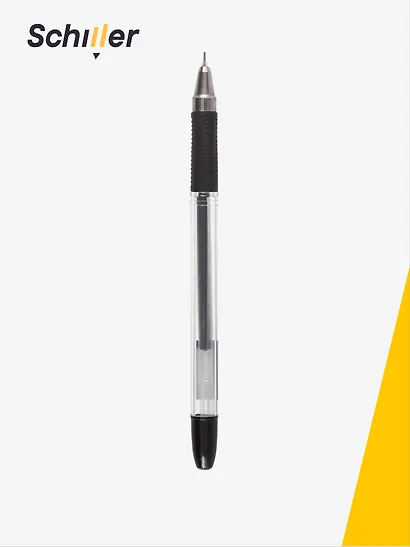 Ручка гелевая черная "Сlear" 0,5 мм, Schiller - фото 3