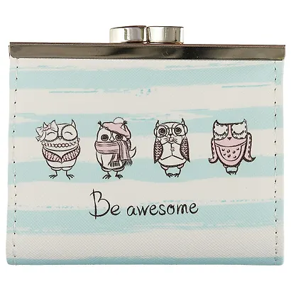 Кошелек с застёжкой Совы Be awesome (PU) (10×9) (блистер) (12-11592-ZY-8) - фото 1