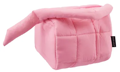 Косметичка стеганная с объёмной ручкой (фуксия) (текстиль, PU) (19х13см) - фото 5