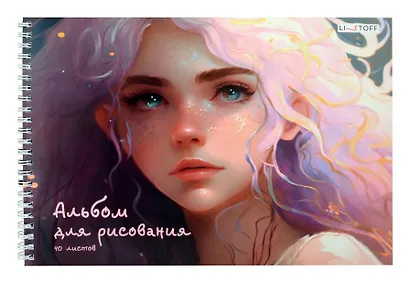 Альбом для рисования Listoff, "Нежная", А4, 40 листов, на гребне - фото 1